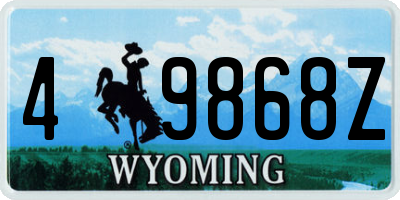 WY license plate 49868Z
