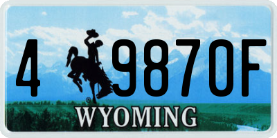 WY license plate 49870F