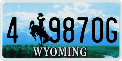WY license plate 49870G