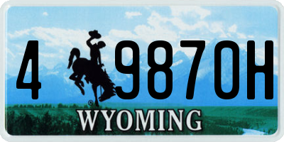 WY license plate 49870H