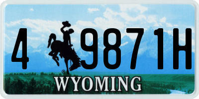 WY license plate 49871H