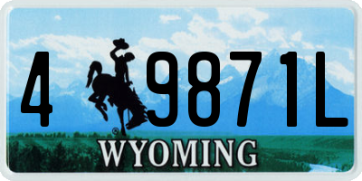WY license plate 49871L