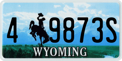WY license plate 49873S