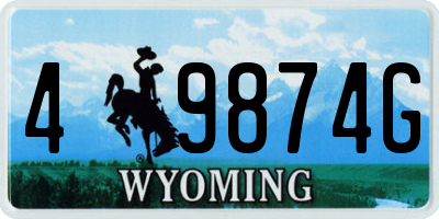 WY license plate 49874G