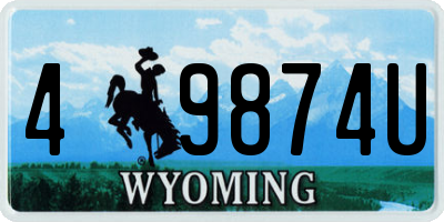 WY license plate 49874U