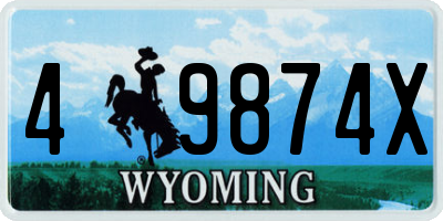 WY license plate 49874X