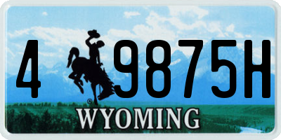 WY license plate 49875H