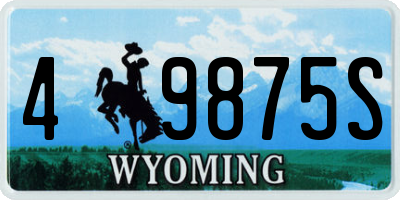 WY license plate 49875S