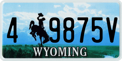 WY license plate 49875V