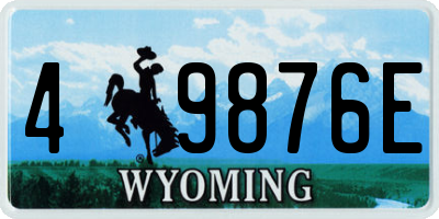 WY license plate 49876E
