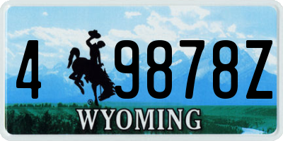 WY license plate 49878Z