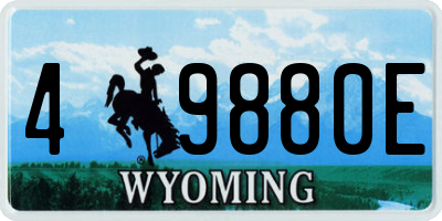 WY license plate 49880E