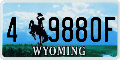 WY license plate 49880F