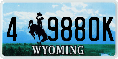 WY license plate 49880K