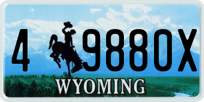 WY license plate 49880X