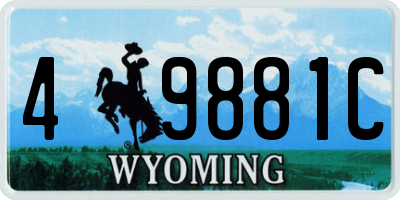 WY license plate 49881C