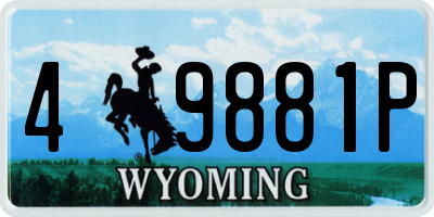 WY license plate 49881P