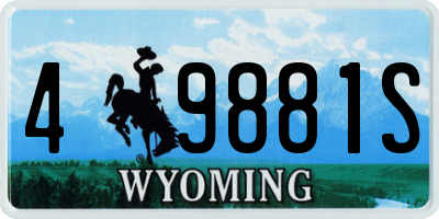 WY license plate 49881S
