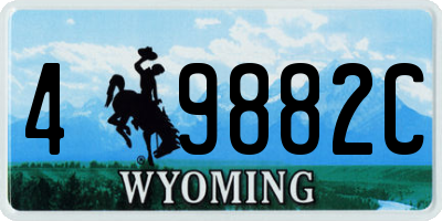 WY license plate 49882C