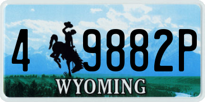 WY license plate 49882P