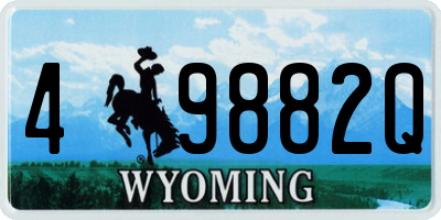 WY license plate 49882Q