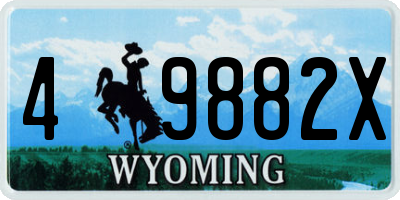 WY license plate 49882X