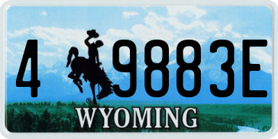 WY license plate 49883E