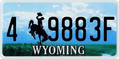WY license plate 49883F