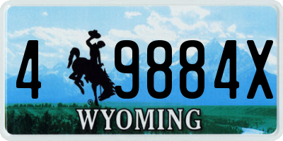 WY license plate 49884X