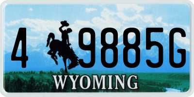 WY license plate 49885G