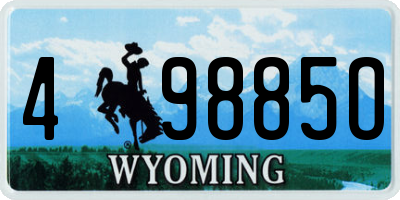 WY license plate 49885O