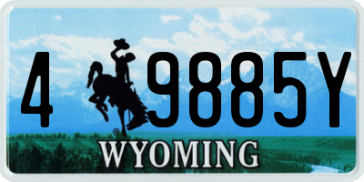 WY license plate 49885Y