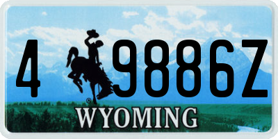 WY license plate 49886Z