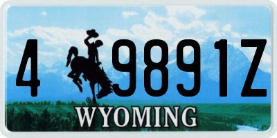 WY license plate 49891Z