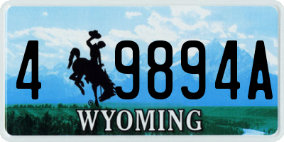 WY license plate 49894A
