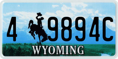 WY license plate 49894C