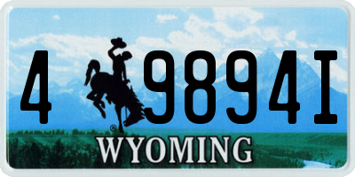 WY license plate 49894I