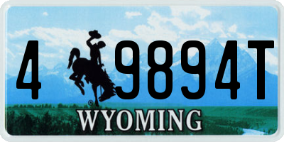 WY license plate 49894T