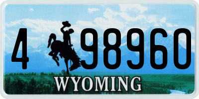 WY license plate 49896O
