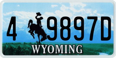 WY license plate 49897D