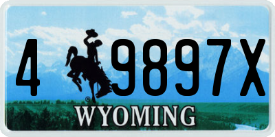WY license plate 49897X