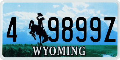 WY license plate 49899Z