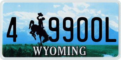 WY license plate 49900L