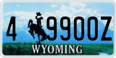 WY license plate 49900Z