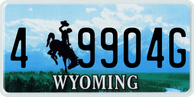 WY license plate 49904G