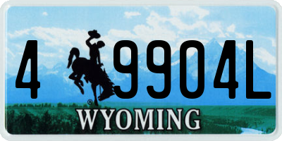 WY license plate 49904L