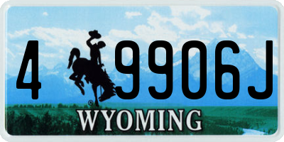 WY license plate 49906J