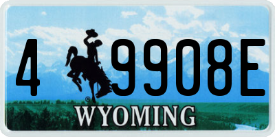 WY license plate 49908E