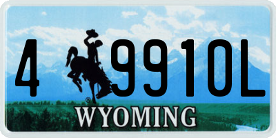 WY license plate 49910L