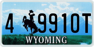 WY license plate 49910T
